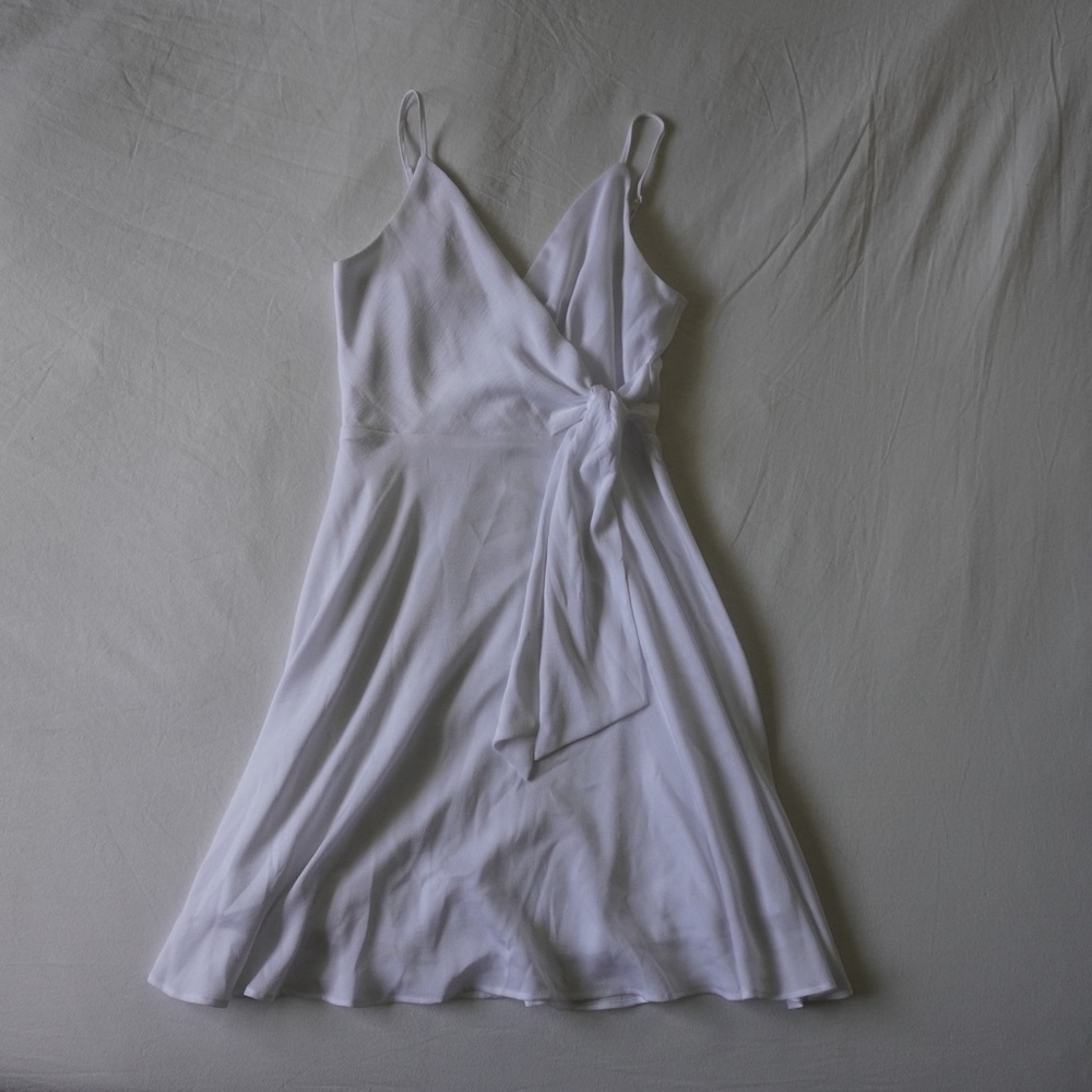 White Chiffon Short White Dress